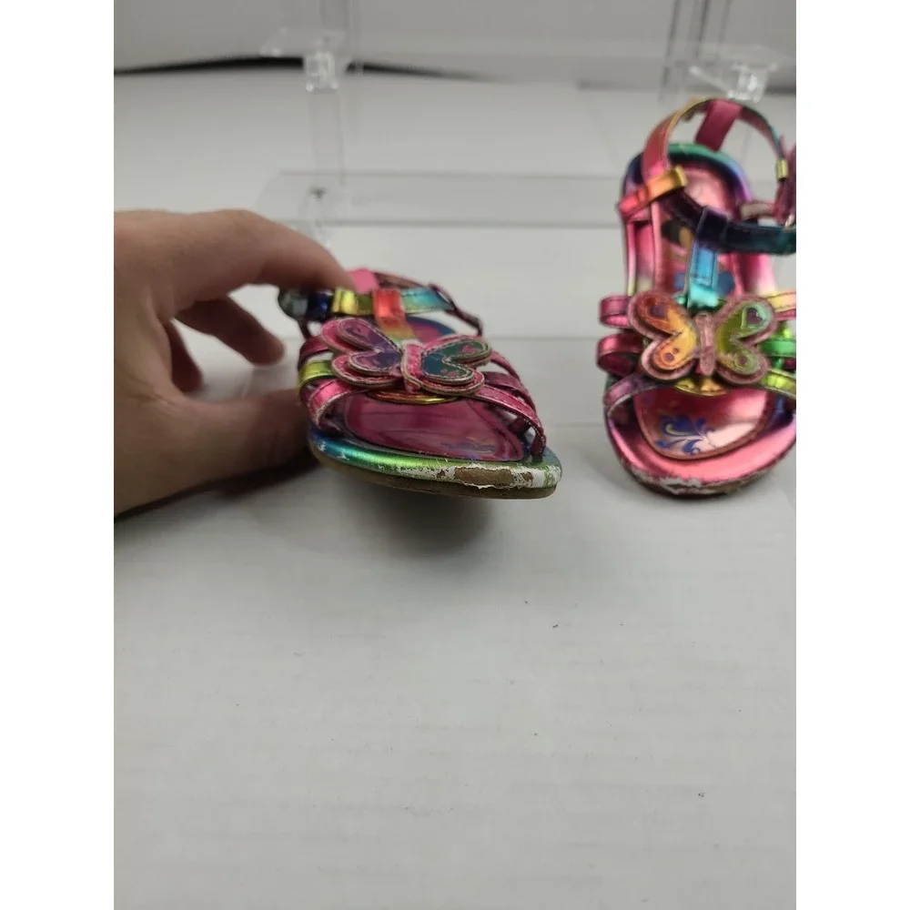Vintage Dora The Explorer Toddler Girl Shoes Sandal Size‎ 7 Y2K Rainbow Strap - Picture 7 of 16